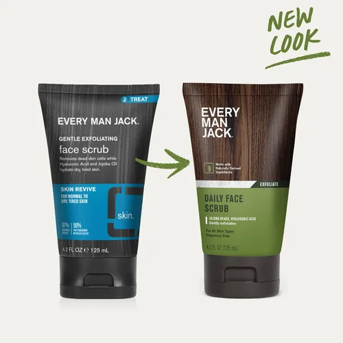 Vista 6 de Every Man Jack Exfoliante facial suave para hombres, exfolia la piel muerta, hidrata y revive la piel cansada con cuentas de jojoba, ácido