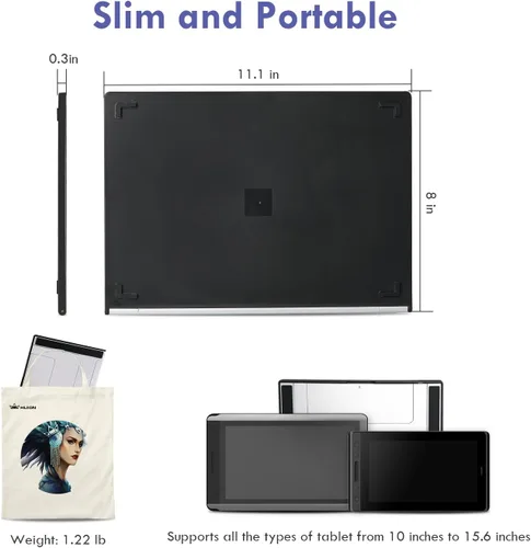 Vista 4 de HUION Soporte ajustable multiángulo portátil de escritorio para monitor de dibujo gráfico de 10-15.6 pulgadas, pantalla de bolígrafo, adecuado