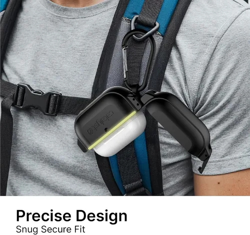 Vista 9 de Catalyst Funda para AirPods Pro de 2ª/1ª generación con cierre seguro y mosquetón, IP68 impermeable de 330 pies y grado militar a prueba de caídas
