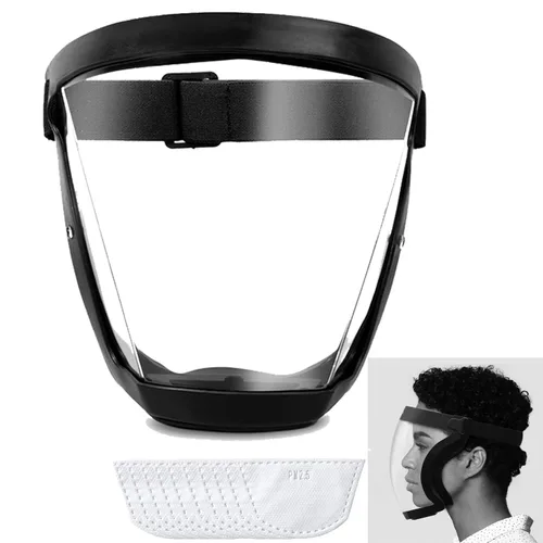 Vista 6 de Protector facial de plástico, protector facial de seguridad de protección completa, equipo de protección antivaho para ojos, nariz, boca, protector