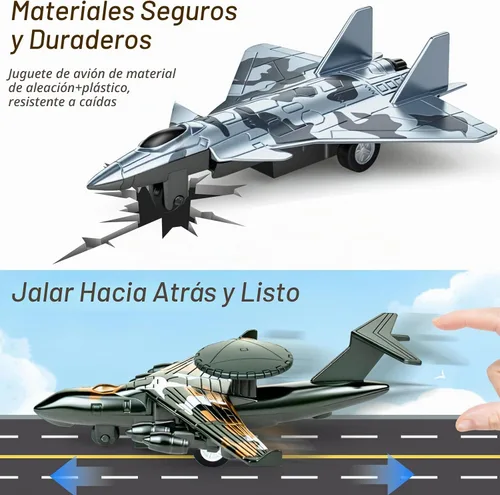 Vista 3 de 4 Pack Juguetes de Aviones Fundidos a Troquel, Juguetes de Modelos de Aviones del Ejército de Aleación Aviones de Camouflage Avión de Combate