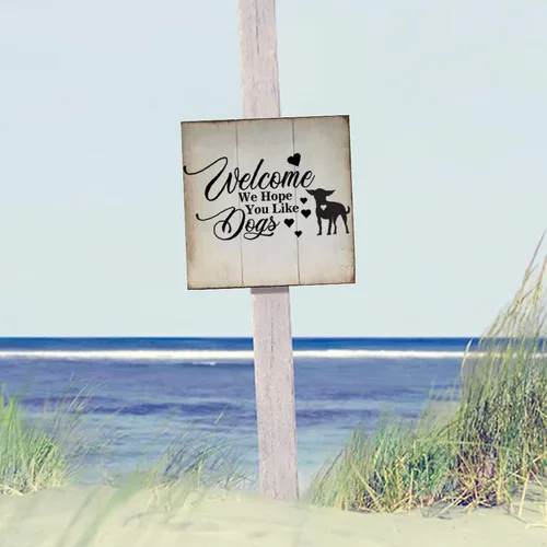 Vista 4 de Welcome We Hope You Like English Cocker Spaniel Dog Wood Sign Rustic Wall Plaque Dogs Lovers Wall Decor Hanging Plaque Sign for Home Kitchen Bar