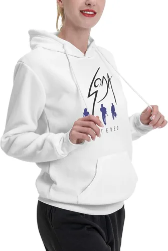 Vista 3 de furno Soda Stereo Hoodie Womens Fall Fashion Tops Winter Drawstring Pullover Comfy Clothes White