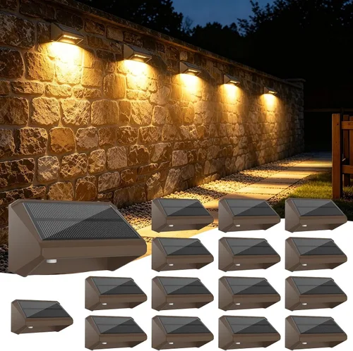 Vista 13 de Luces solares para valla al aire libre, paquete de 12 luces RGB Blanco