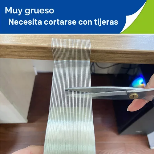 Vista 6 de Paquete de 4 cintas de fibra de vidrio, grosor extra de 6.3 mils y súper adherente, cinta de fleje reforzada con filamento transparente