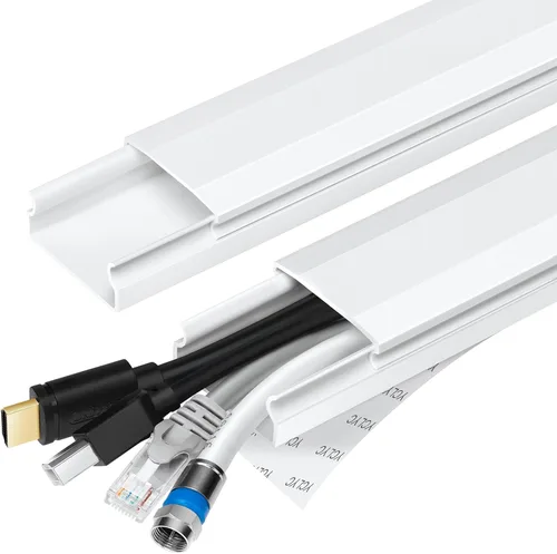 Vista 10 de Funda para cable de 62.8" para pared, cubierta de cable beige para pared, kit de cubierta de cable pintabla para pared, ocultadores de cable