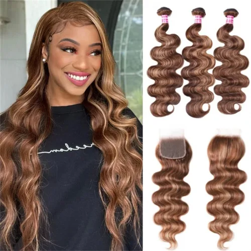 Vista 36 de UNICE - 3 extensiones de cabello humano ondulado marrón castaño ombre, brasileño, remy, 8, 10, 10 pulgadas, extensiones de cabello humano ondulado