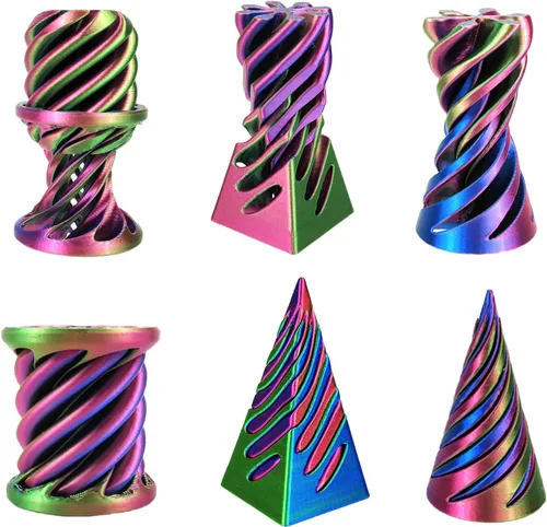 Vista 15 de Escultura Imposible Pirámide Pase 3D Impresa, Juguete para Ansiedad de Cono, Imposible Cilindro Alivio de Ansiedad, Imposible Pase Mágico