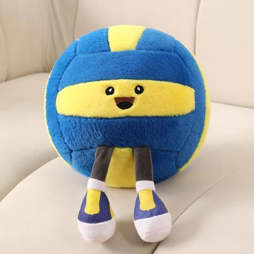Vista 10 de Divertida almohada de felpa de baloncesto con patas – Lindo juguete de animal de peluche para niños y niñas, regalo de almohada decorativa