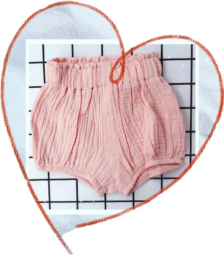 Vista 2 de LOOLY Paquete de 3 pantalones cortos unisex de mezcla de lino y algodón para bebés y niños