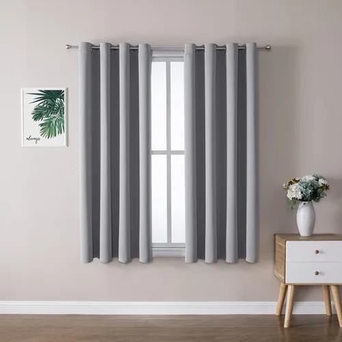 Vista 52 de ChrisDowa - Cortinas cortas para ventana de 40 pulgadas para dormitorio - Cortinas cortas con ojales y aislamiento térmico para oscurecer