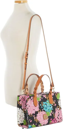 Vista 4 de Dooney & Bourke Bolso de mano, hortensia Monogram Gia Satchel, Negro