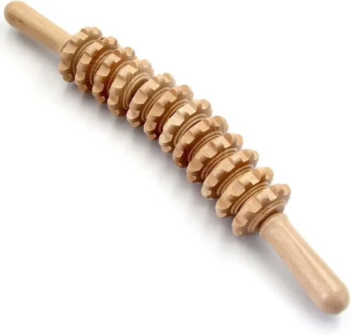 Vista 7 de Herramientas de masaje de terapia de madera, masajeador de drenaje linfático de 21 pulgadas, palo de masaje de mano y herramientas de terapia