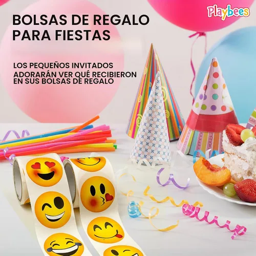 Vista 7 de Playbees Pegatinas de Emoticon - 2 Rollos - Favores de Fiesta para Niños, Premios de Juegos, Juguetes Novedosos, Decoración de Pared, Scrapbooking