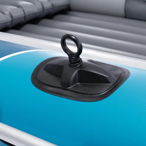 Vista 8 de INTEX Excursión 4-persona inflable barco de pesca río balsa conjunto con Azul