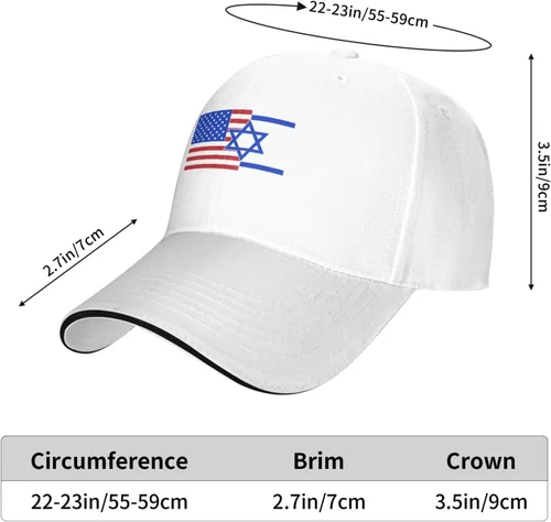 Vista 6 de I Stand with Israel - Gorra de béisbol ajustable negra para hombres y mujeres