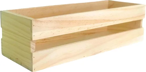 Vista 5 de Oojami Juego de 3 cajas de madera para manualidades, cajas de madera para exhibición, cajas de madera para manualidades, caja de madera decorativa