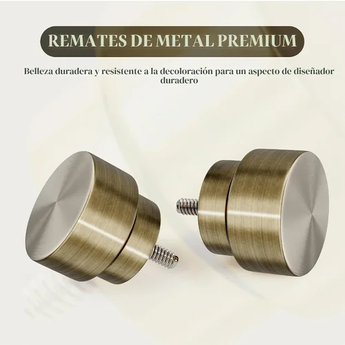 Vista 3 de Oneach Barras de cortina resistentes para ventanas de 28 a 48 pulgadas, barra de cortina de bronce antiguo de 1 pulgada, barra de longitud ajustable