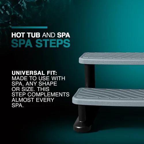 Vista 2 de Puri Tech Universal Spa & Jacuzzi Pasos al aire libre Soporte de agarre antideslizante - Gris Claro