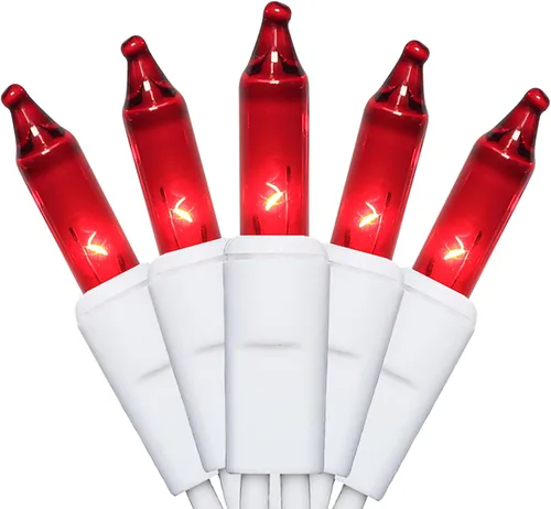 Vista 9 de MULTI-SPARKING Luces de Navidad Rosadas 35 Unidades - Luces Incandescentes Rosadas Mini en Cadena para Decoraciones de Navidad y Día de San Valentín