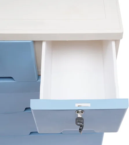 Vista 7 de TFCFL Cómoda moderna de 6 cajones, armario de almacenamiento de 5 capas con ruedas enrollables, llaves para ropa, sala de juegos, muebles