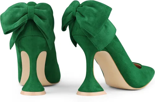 Vista 4 de Zzheels Zapatos de boda para mujer de 3.74 pulgadas, con punta puntiaguda, tacón triangular