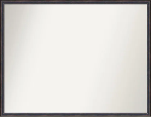 Vista 73 de Amanti Art Espejo de baño de bronce para sobre el fregadero, 25 x 26 pulgadas, espejo rectangular de bronce oscuro, marco de madera tradicional