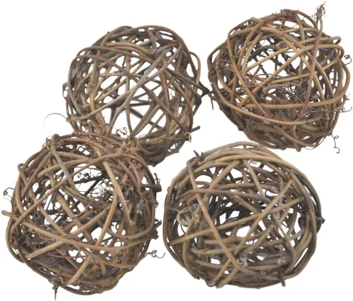 Vista 19 de 20 bolas de mimbre de ratán para decoración de mesa de boda, fiesta de Navidad (diámetro de 1.2 pulgadas, negro)