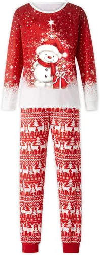 Vista 3 de jxxiatang Pijamas de Navidad familiares para parejas y niños, conjunto de descanso a juego, camisa holgada y pantalones a cuadros, ropa de dormir