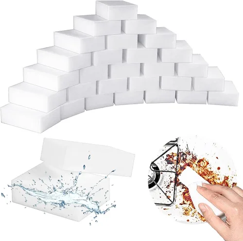 Vista 10 de Borrador de esponja mágica, paquete de 50 hojas de esponja de melamina a granel, almohadillas de limpieza de platos de cocina grandes multiusos