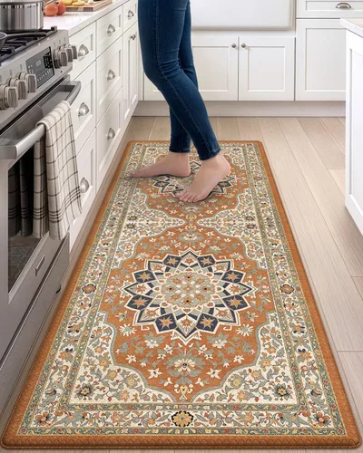 Vista 59 de DEXI Alfombrillas de cocina acolchadas antifatiga, 24 x 87 pulgadas, color Beige claro