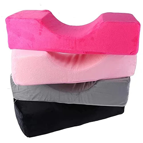 Vista 4 de Almohada de extensión de pestañas injertadas, soporte para el cuello, almohada de pestañas de espuma viscoelástica suave en forma de U, almohada