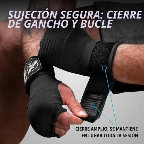 Vista 4 de Hayabusa Guantes de mano de gel rápido para boxeo Negro