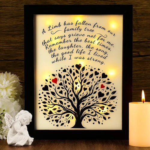 Vista 12 de Caja de sombra LED para regalos conmemorativos, regalo de condolencias en memoria de un ser querido, regalo de recuerdo por pérdida de madre, padre