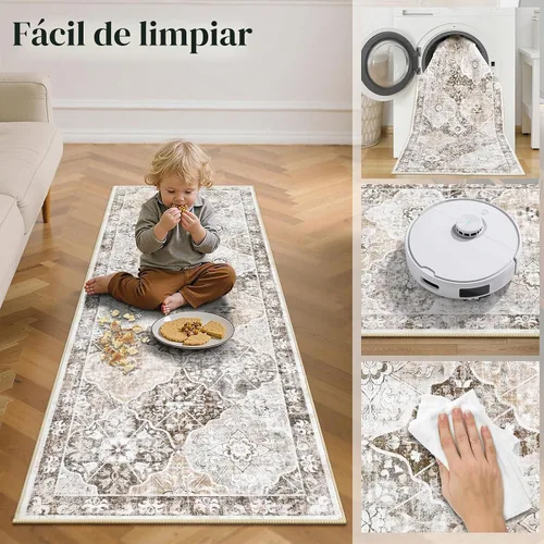 Vista 5 de Ileading Alfombras lavables para pasillo, 2 x 6, antideslizantes, para entrada, cocina, baño, dormitorio, lavandería, sala de estar, alfombra larga