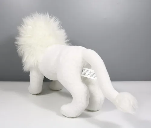 Vista 5 de Ice King Bear Peluche de león blanco, juguete de peluche realista, 12 pulgadas de longitud