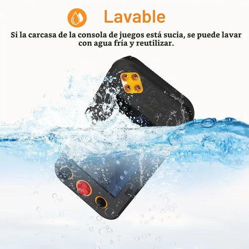 Vista 6 de Funda para Atari Gamestation Go,NOUKAJU Game Console Case,Anti-Drop,Scratch,Shock,Funda protectora de silicona para Atari Gamestation Go Game Negro