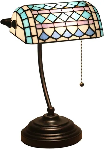 Vista 14 de Baroque Stained Glass Deskp with Pull Cswitch Style Bankerp for Liviroom Office Bedroom Antzinc Base Traditional Tablep for Bedside or Desk Use/I