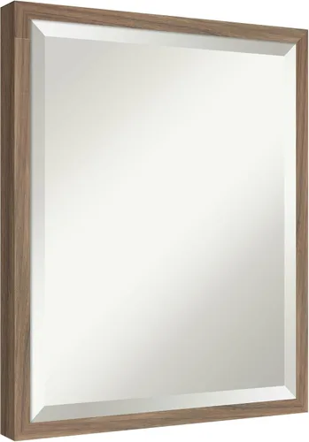 Vista 17 de Amanti Art Espejo de baño gris para sobre el fregadero, espejo rectangular gris arcilla esbelta de 24 x 30 pulgadas, marco de madera contemporánea