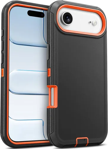 Vista 57 de Jelanry - Funda para iPhone 15 5G, protección resistente, resistente, color negro Dropproof & Dual-Layer Protective Back Cover with Port Anti