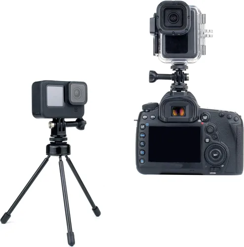 Vista 6 de GEPULY Paquete de 4 adaptadores de montaje de zapata fría, soporte de zapata fría con agujero de rosca de 1/4 pulgadas, para GoPro Hero 13 12 11 10