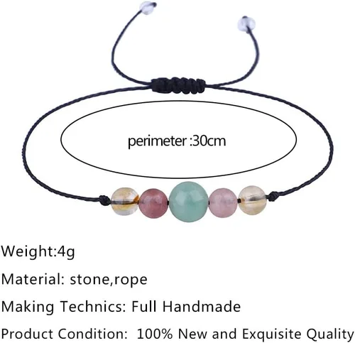Vista 6 de Caiyao Pulsera de cristal curativo para mujeres y hombres, pulsera de cuentas de cristal curativo con ojo de tigre, amatista de 7 chakras, pulsera