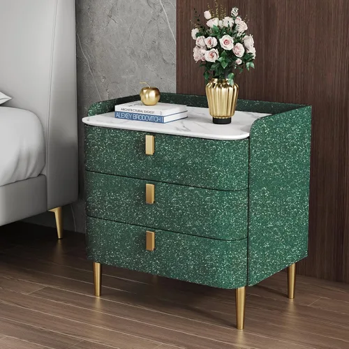 Vista 4 de Kitico Papel de contacto con purpurina verde – 17.7 x 78.7 pulgadas – Papel tapiz decorativo autoadhesivo brillante para gabinetes, muebles, papel