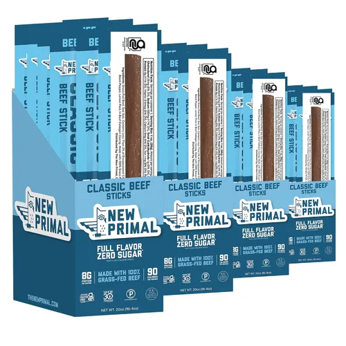 Vista 12 de The New Primal Palitos de carne de res alimentada con pasto, keto, bocadillos saludables sin gluten para adultos, sin azúcar, bajo en carbohidratos