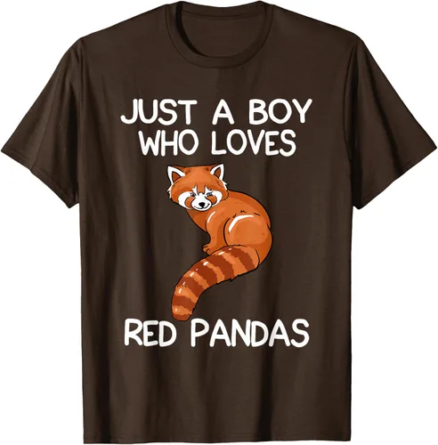 Vista 53 de Just A Boy Who Loves Red Pandas Gift - Camiseta con diseño de panda roja, Negro, S
