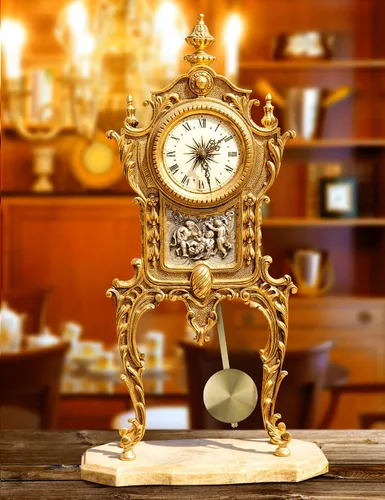 Vista 6 de NiHome Reloj de pared de cuarzo Péndulo Reemplazo - Reloj retro mecánico tradicional de aluminio con péndulo de alto brillo (dorado)