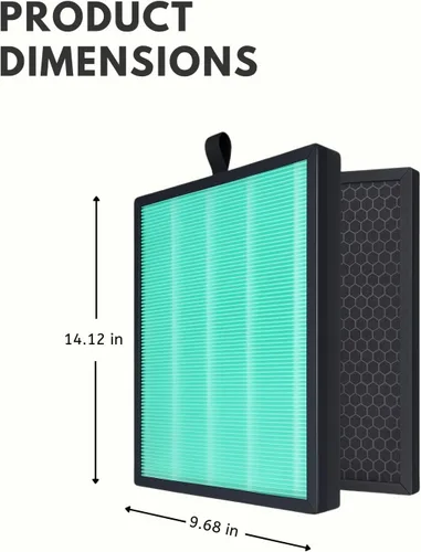 Vista 2 de Nispira H04 - Filtro HEPA 3 en 1 de repuesto compatible con el purificador de aire HIMOX H04 Elimina humo, olor, compuestos orgánicos volátiles