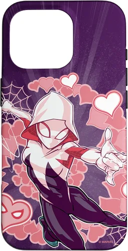 Vista 20 de Marvel Spider-Man Into The Spider-Verse Gwen Stacy Hearts - Carcasa para iPhone 17
