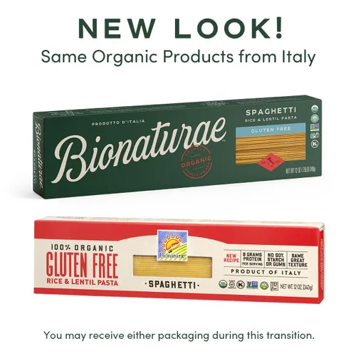 Vista 3 de Bionaturae Fideos de pasta de espaguetis – Pasta de espagueti sin gluten, pasta de arroz y lentejas, Kosher, alta proteína, sin OMG, certificado