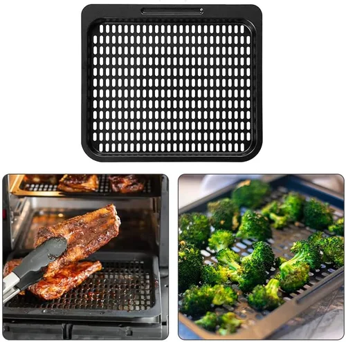 Vista 2 de Bandeja de cocina cuadrada de 10 x 9 pulgadas para freidora de aire extraíble para Instant Vortex Plus10 Qt, bandeja antiadherente para freidora
